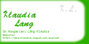 klaudia lang business card