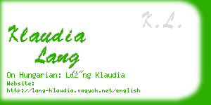 klaudia lang business card